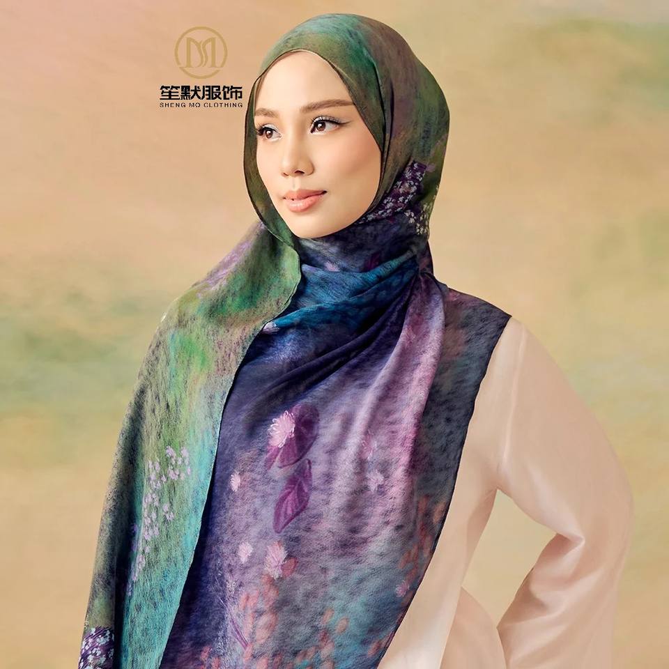 SHENGMO Composite Chiffon Voile Laser Cut 70*180cm Print Hijab Muslim ...