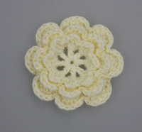 Fleur en crochet à la main, trois couches, multicolores, pour accessoires vestimentaires et accessoires de bricolage