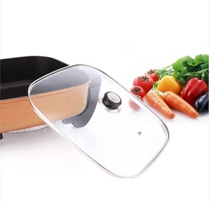 Couvercle en verre trempé de forme carrée Pièces d'ustensiles de cuisine Couvercle de casserole en acier inoxydable sûr pour les aliments - Product Image 6