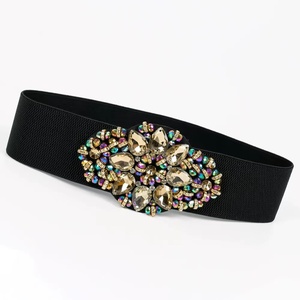 Sang trọng nữ rhinestone dát vành đai thắt lưng với sáng khoan ánh sáng đàn hồi PU và vành đai nhựa - Product Image 5