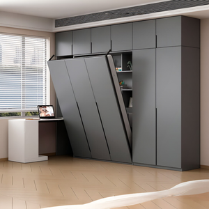 Integrated Molding ENF Environmental Grade Murphy Bed <strong>Wardrobe</strong> Bookcase <strong>Unit</strong> for Small Space Bedroom Furniture - Product Image 1