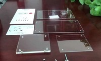 Stand Headphone Akrilik Transparan untuk Toko Ritel dengan Poster, Stand Display Headset Bluetooth