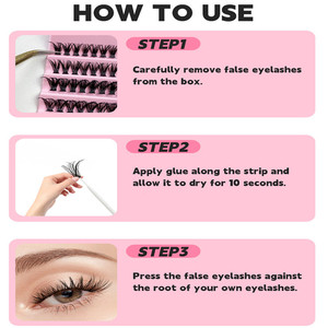 Colorful Lash <b>Extension</b> D Curl Lash Clusters Faux <b>Mink</b> <b>Eyelashes</b> Fluffy Colored Cluster Lashes Vendor - Product Image 5