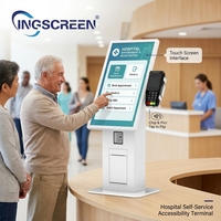 Kiosque de paiement en libre-service avec écran tactile capacitif INGSCREEN, imprimante, système de paiement sans argent liquide, caisse enregistreuse