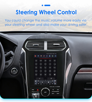 CARUPEZ Autoradio Android 9,7 pouces avec GPS pour Ford Explorer 2011-2019, style Tesla vertical, 8 cœurs, 7862S GPS DSP