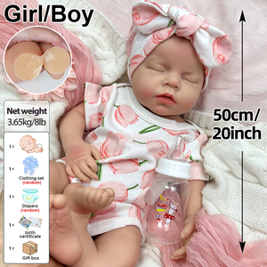 Poupée Reborn en Silicone Souple de 20 Pouces, Corps Peint, Accessoire Photo, Bébé Réaliste Souple, Nouveau-né Fille/Garçon, Sculpture Non Peinte - Product Image 4