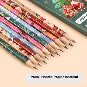 XinyiArt 6pcs 4 Styles Crayons <span class=keywords><strong>de</strong></span> forme ronde HB Crayons non aiguisés avec gommes Parfait pour les projets d'artisanat <span class=keywords><strong>de</strong></span> <span class=keywords><strong>dessin</strong></span> <span class=keywords><strong>de</strong></span> cadeau <span class=keywords><strong>de</strong></span> Noël - Product Image 3