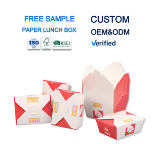 Hamburguesas Caja de hamburguesas Embalaje de comida rápida personalizado Papel Kraft Caja de hamburguesas desechable Caja de sándwich Carpetas de embalaje de aperitivos - Product Image 2