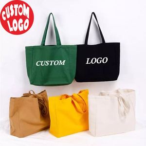 Hot Selling Heavy-Weight Oversized Cotton Canvas Tote <b>Bag</b> Shoulder Strap Customized Logo Design Promotional Advertising <b>Gifting</b> - Product Image 1