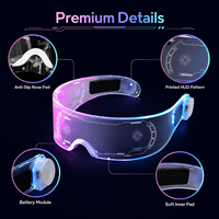 Lunettes LED Lumineuses Futuristes Décoratives en Acrylique Transparent 7 Couleurs pour Hommes et Femmes, Idéales pour les Festivals et Costumes de Rave