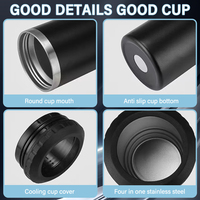 Refroidisseur de canette de sublimation en acier inoxydable 16oz 4 en 1 à double couverture avec 2 couvercles tasses à café vierges BORGE