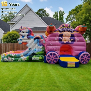 <span class=keywords><strong>Château</strong></span> gonflable commercial <span class=keywords><strong>en</strong></span> PVC avec toboggan, thème licorne et princesse, pour fêtes d'enfants <span class=keywords><strong>en</strong></span> extérieur et location - Product Image 1