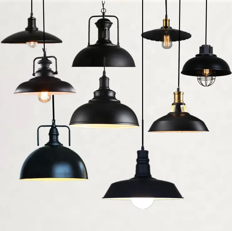 Люстра Simig в винтажном стиле, винтажная черная Подвесная лампа в стиле индастриал, e27, металлический светильник в стиле лофт для помещений
