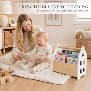 Estante de Libros Decorativo de Madera con Asas, Fácil de Instalar, para Habitaciones Infantiles, Salas de Juego, Diseño Montessori, Mantiene los Libros Organizados - Product Image 4