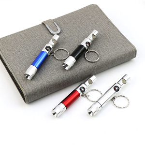 Cadeau promotionnel Logo personnalisé Porte-clés LED portable multifonctionnel Mini lampe de poche avec sifflet et boussole - Product Image 6