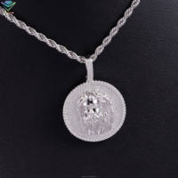 Pendentif Jésus Hip Hop Iced Out pour chaîne, plaqué or 18 carats, argent sterling 925, diamant Moissanite VVS