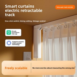 Riel de Cortina Eléctrico Inteligente Retráctil con <span class=keywords><strong>Control</strong></span> por Aplicación Tuya y Mijia, <span class=keywords><strong>Control</strong></span> por Voz, Material Plástico - Product Image 1