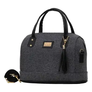 Bolso de Yute Resistente para Mujer Fana Jordin, Tamaño Mediano, con Patrón de Letras, Bolso de Playa con Asa Larga y Cierre de Broche - Product Image 3