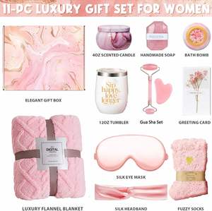 Luxury Self Care <b>Gift</b> Set for Women Pink Spa <b>Gift</b> <b>Basket</b> with Blanket Perfect for Mothers Day Birthday <b>Gifts</b> - Product Image 3