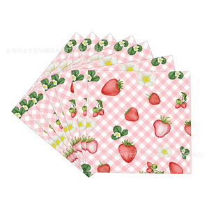 Strawberry Theme Party Supplies Set Paper <b>Plates</b> Cups Napkins <b>Disposable</b> Tableware for Party - Product Image 3