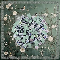 En stock – Jeu de Mahjong américain gravé 4 couches, 160 tuiles, bleu pâle, en acrylique de luxe, édition boutique Chinoiserie Jardin Sauge