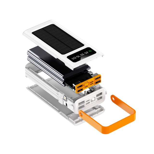 Customize Logo High Capacity Power Bank Solar 80000mAh Fast Charging With Flashlight Solar Portable Power Banks