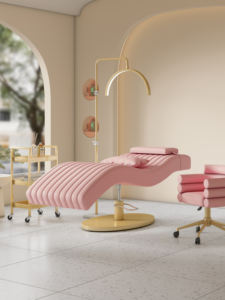 Moderna y Lujosa Camilla Reclinable Negra y Dorada para Pestañas, Mesa de Masaje y Spa Facial para Salón de Belleza en Venta - Product Image 5