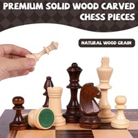 Jeu d'échecs en bois et acrylique, échiquier pliable, pièces en acrylique lestées, emplacements de rangement pour adultes, cadeau de déménagement ou de retraite - Trade