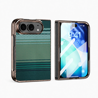 Coque de téléphone magnétique en fibre de carbone pour iPhone DUO avec film en verre trempé, coque antichoc