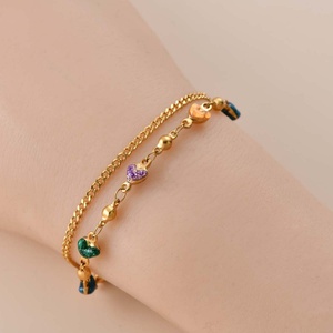 JXX Women's Fashion Heart Bracelet <b>Set</b> with Zircon Made of Titanium Steel and Stainless Steel for Jewelry - Product Image 3