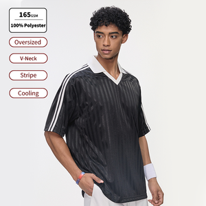 <span class=keywords><strong>Camiseta</strong></span> de Hombre SS261367 Personalizada con Rayas, Cuello en V, Talla Grande, Lisa, 165 g/m², 100% Poliéster, Estilo Urbano, Deportivo, Vintage, Fresca - Product Image 1