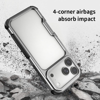 Étui de téléphone anti-chute avec airbag pour iPhone 17 Pro Max, coque de protection en alliage d'aluminium avec trou pour cordon pour iPhone 17 Pro