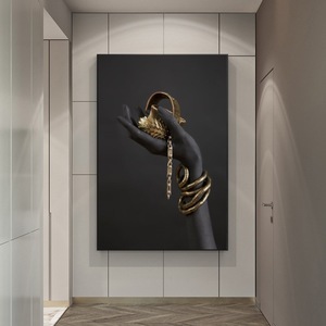 Creativo negro y oro pulsera joyería-inspirado pintura decorativa sin marco hogar vestíbulo sala de estar pintura colgante