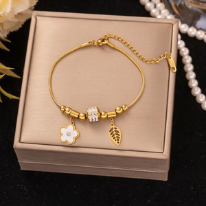 Nouveau Bracelet en Fer Inoxydable avec Pierre Naturelle, Élégant et Polyvalent, Plaqué Or 18 carats, Meilleure Vente, pour Femme, Anniversaire - Product Image 3