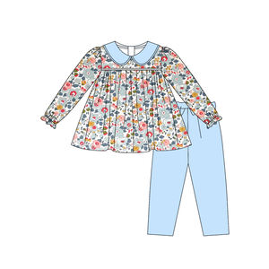 Ensemble 2 pièces pour bébé fille : Tunique florale décontractée en coton et élasthanne respirant et legging – Collection Printemps-Automne – Vente en gros - Product Image 4