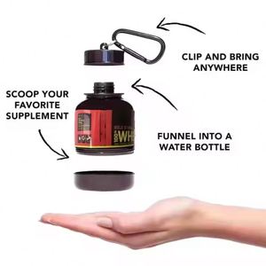Custom Logo Portable <b>Protein</b> Powder <b>Bottle</b> Small Plastic Drinkware for Whey Gym Sports Funnel and Keychain Included - Product Image 4