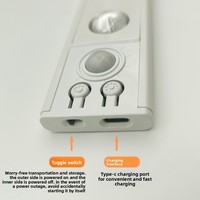 Lumière LED intelligente ultra-fine à détection humaine - Bande longue magnétique adhésive rechargeable en plastique - Style moderne minimaliste pour armoires de cuisine