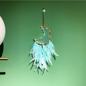 <span class=keywords><strong>Attrape</strong></span>-rêve en forme de lune, <span class=keywords><strong>attrape</strong></span>-rêve, Style indien, vent, fait à la main, ornement mural de salle, décoration de chambre - Product Image 2