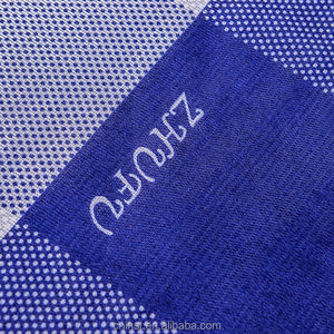 Бело-синяя ткань для матраса в клетку, трикотажная ткань с импортным узором из Китая - Product Image 2