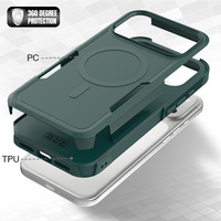 Étui de protection robuste antichoc pour iPhone 17 16 15 Pro Max TPU PC 2 en 1 Anti-chute Protection complète Pare-chocs de l'appareil photo
