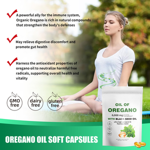 Kapsul minyak Oregano liar suplemen organik alami imun 300 minyak Oregano dengan kapsul minyak biji hitam - Product Image 3
