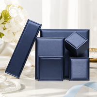 Coffret à bijoux de luxe Zebopak en bleu marine pour bague, collier et bracelet, emballage cadeau