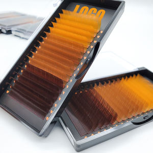 彩色睫毛单个真丝细丝批发棕色Ombre颜色经典睫毛延伸颜色睫毛延伸 - Product Image 5