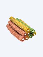 Bâtonnets croustillants fourrés pour chiens, saveur poulet, friandises dentaires pour chiens