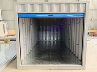 Maisons préfabriquées en conteneurs OEM personnalisées, garage en conteneurs avec rampe de chargement et porte à enroulement pour le stockage d'équipements sur site