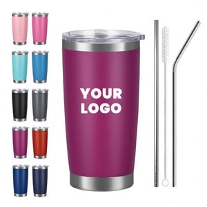 Custom Logo 20Oz Tumbler <b>Coffee</b> Travel Mug Double Wall Insulated Stainless Steel 20 Oz <b>Flask</b> Tumblr With Magnetic Lid - Product Image 1