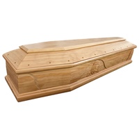 Ataúd de Madera de Paulownia para Adultos, Estilo Europeo Italiano, con Interior de Terciopelo de Color, Acabado Satinado, Biodegradable