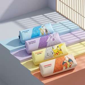 pokemon Plush Pencil Case Zipper Closure Random Korean Kids Stationery Soft Anime School Gift <b>Children</b> Student Wholesale - Product Image 3
