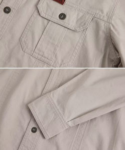 <span class=keywords><strong>M</strong></span>-6XL新款时尚男士春秋衬衫棉工作服口袋纽扣翻领加大码长袖上衣衬衫休闲衬衫 - Product Image 6