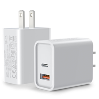 Chargeur rapide ultra-plat 45W GaN pliable avec prise UK, double USB A + Type C PD QC, adaptateur secteur pour iPhone, iPad, Samsung